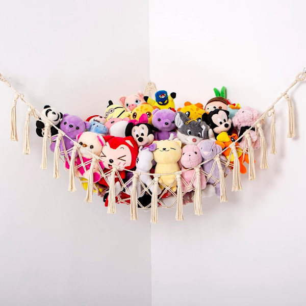 Boho Macramé Net/Hammock for Stuffed Animals - Hammocks, Storage Nets, Hanging Toy Organizer