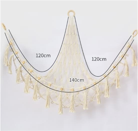Opbevaringsnet, Hængende Legetøjsorganisator - Boho Macramé Net/Hængekøje til tøjdyr