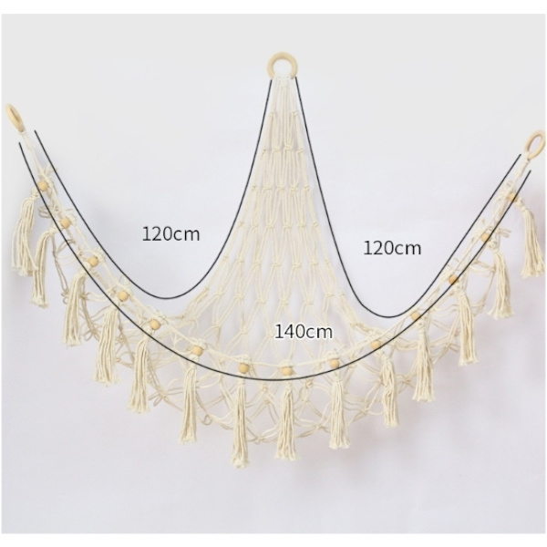 Storage Net, Hanging Toy Organizer - Boho Macrame Net/Hammock for Stuffed Animals