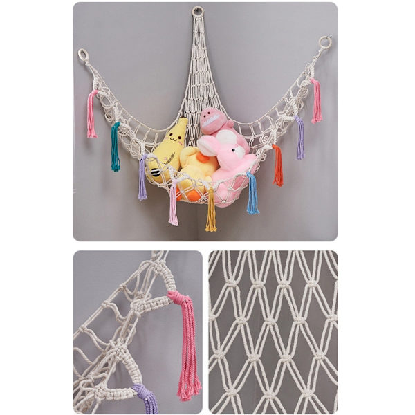 Boho Macramé Net/Hammock for Stuffed Animals - Hammocks, Storage Nets, Hanging Toy Organizer
