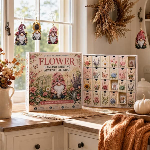 Diamantmålning Adventskalender 24 dagar S4 - Tomtehänge DIY Style 5