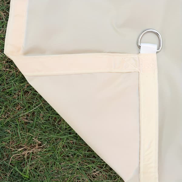 4x5M Khaki Solsejl - Vandtæt UV-blokerende Rektangulær Baldakin til Terrasse Have Pool - 210D Polyester Khaki 4*5M