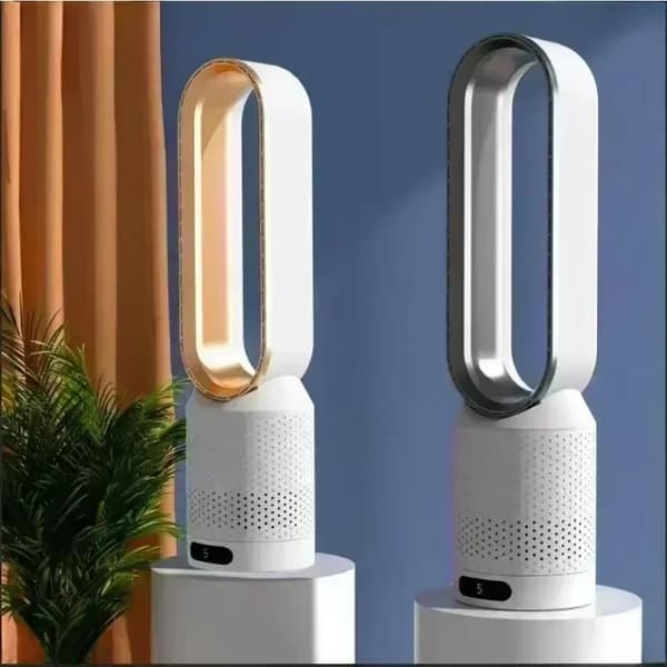 220V Bladeless tårnventilator 20\" - Lydløs luftrenser cirkulator - Blå Blue