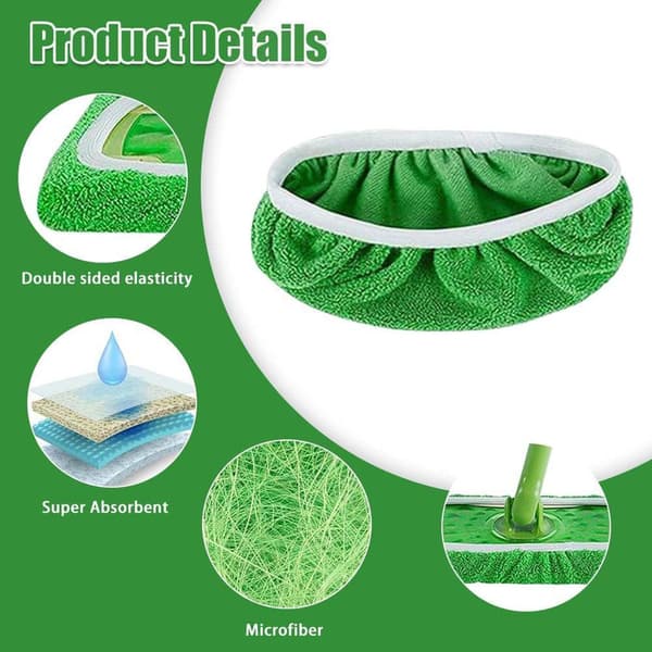 8-Pack Replacement Fabric Covers for Swiffer Mop – Reusable Mop Wipes for Dry & Wet Cleaning