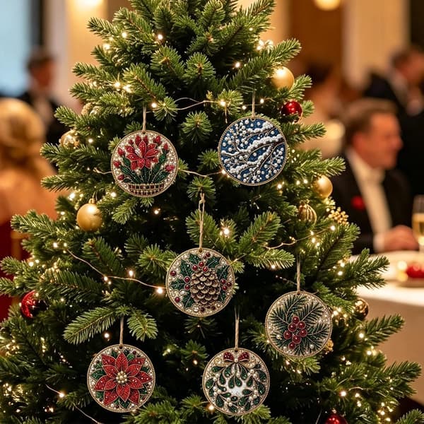 Christmas Bead Ornament 6-Pack DIY Diamond Art for Adults – Style 5 Style 5