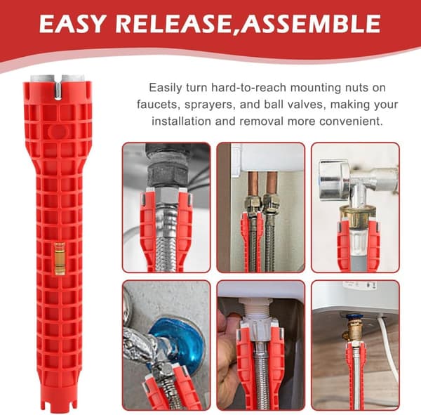 14-i-1 Kran Vask Installer Multifunksjonsnøkkel Rørleggerverktøy Vannrørsnøkkel