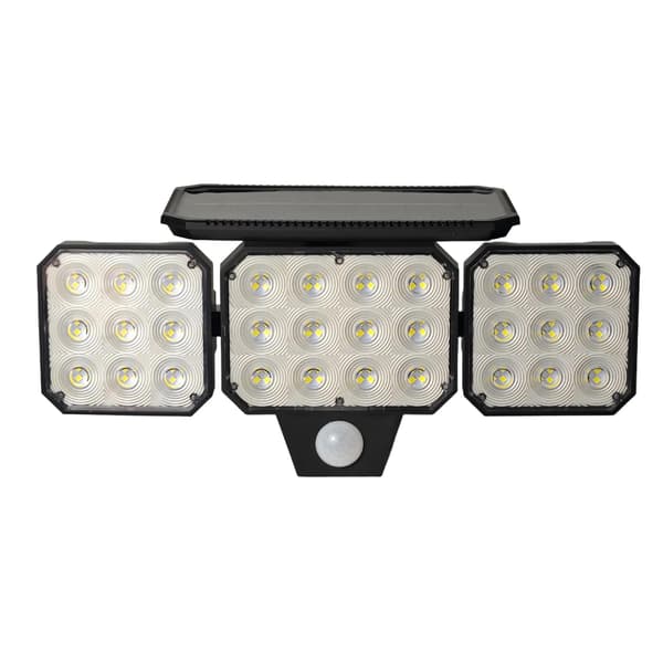 Säkerhetssollampa 1-pack - 120LED 3 Huvuden 3 Lägen IP65 Rörelsesensor 1 PC