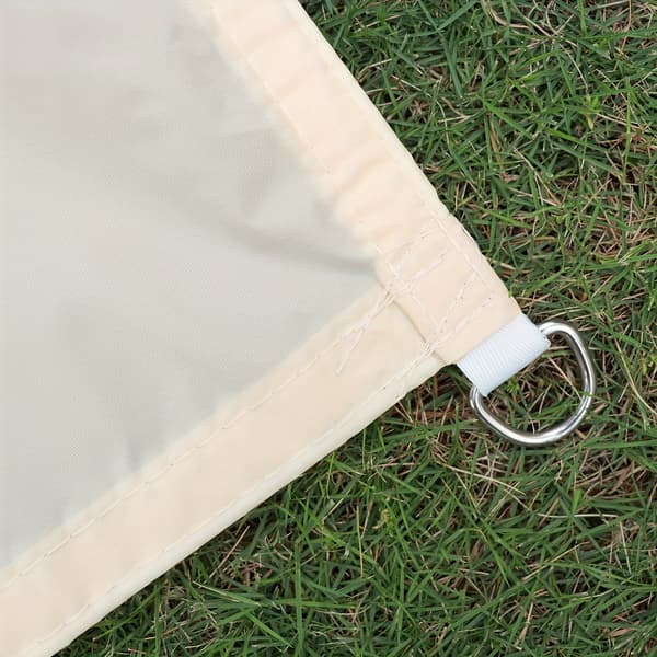 4x6M Khaki Solsejl - Vandtæt UV-blokerende Rektangulær Baldakin til Terrasse Have Pool - 210D Polyester Khaki 4*6M