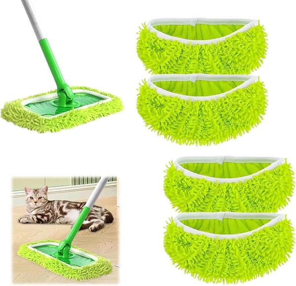 Mikrofibermoppeklude til Swiffer Sweeper Mopp Refill Dampmoppe, Vådservietter Betræk Genanvendelige Vaskbare Moppepuder til Klinkegulve 4