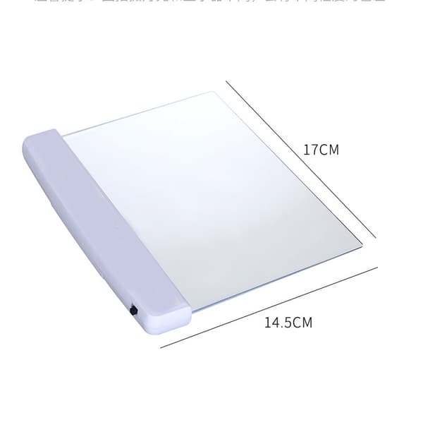 Clear LED Flat Reading Light, Panel Lamp Book Full Page Light for Reading in Bed at Night Battery Powered vit