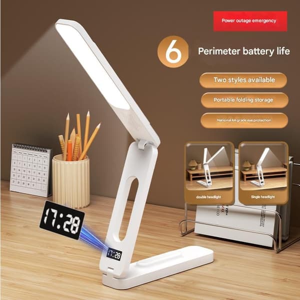 Sammenfoldelig LED-bordlampe Enkelt Hoved Plug-In - Ur 3 Farvetemperaturer Berøring Single-head Plug-in model
