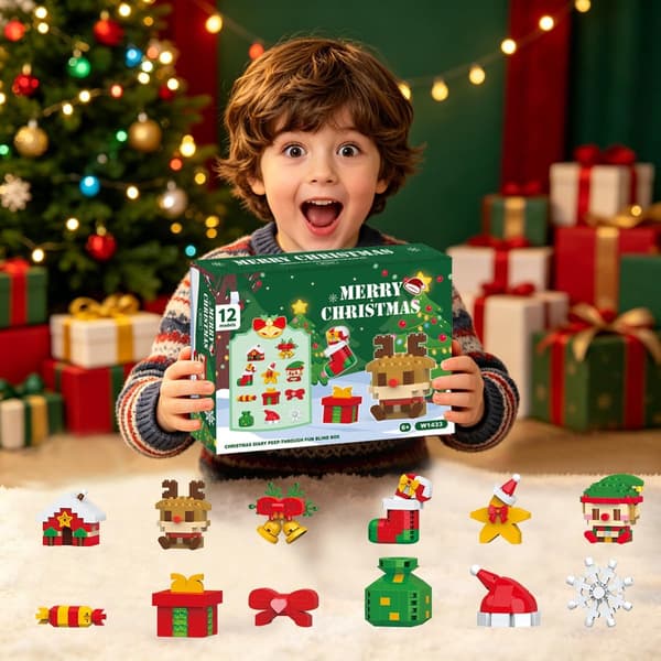 Advent Calendar 2026 – 12 Micro Block Sets Christmas, Lego-compatible Style-3
