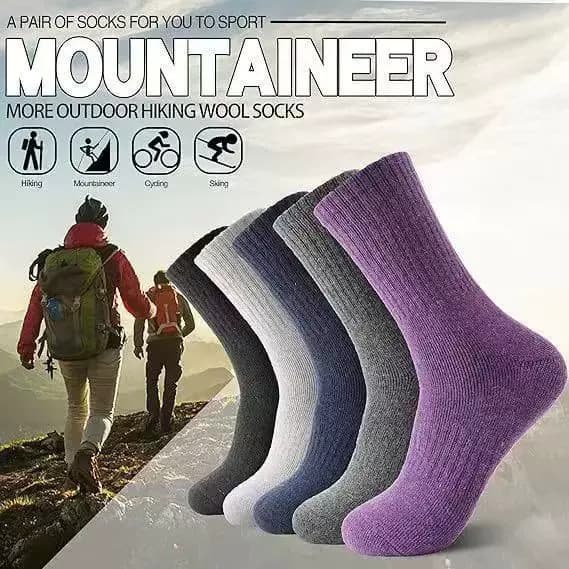 Women's Hiking Socks 5-Pair – Thick, Warm, and Breathable Winter Socks