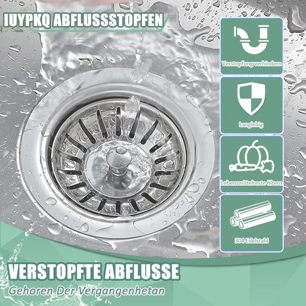 Silkorg/Diskpropp med korgventil Ø82 mm/79 mm – Atlant / Domsjö diskbänksplugg, Diskbänksavloppspropp diameter 79 mm