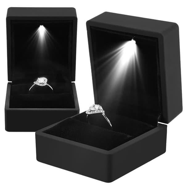 Smyckesask till ring med LED-ljusdisplay Black