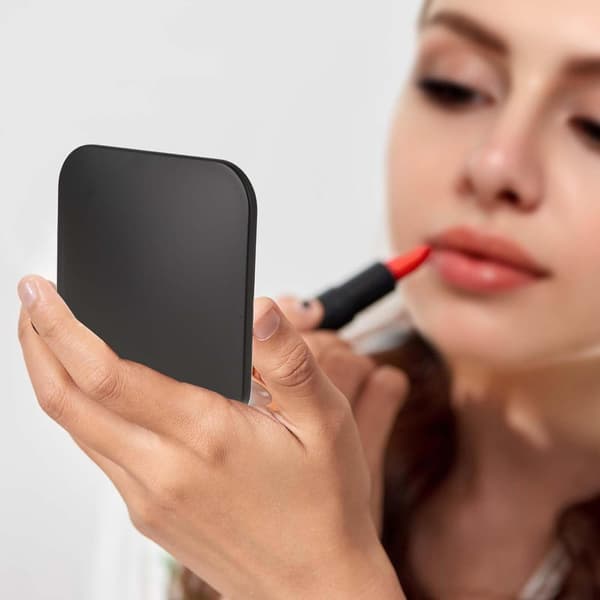 Portable Folding Makeup Mirror with 15x Magnification svart