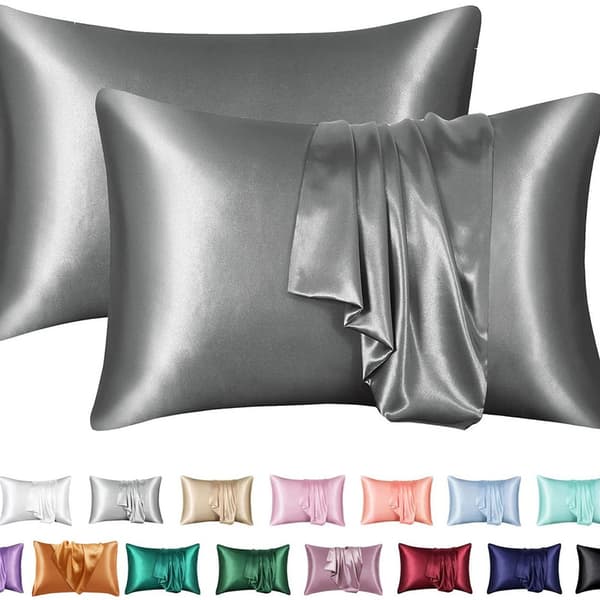 2-pack Satin Pillowcases - Silky Soft Pillow Covers, Multiple Colors, 50x75cm Dark Gray