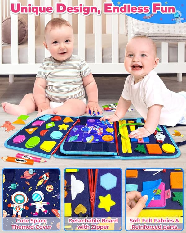 Montessori Busy Board for Children - Educational Activity Toy with Fine Motor & Sensory Training
