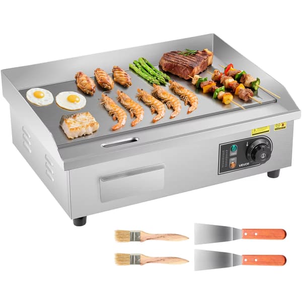 21\" Halvflad Elektrisk Grill - Kommerciel Rustfrit Stål 50-300°C Bordmodel 21inch Half flat