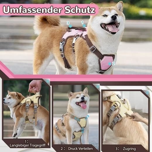 Justerbar Træksele til Hund – Sort, Rosa, Gul S/M/L Pink S