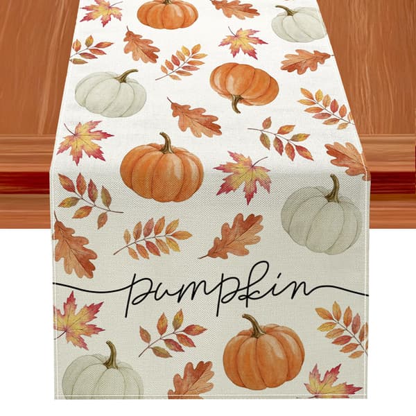 Efterårs bordløber 33x120cm - Græskar Ahornblad Thanksgiving Høst 33*91CM