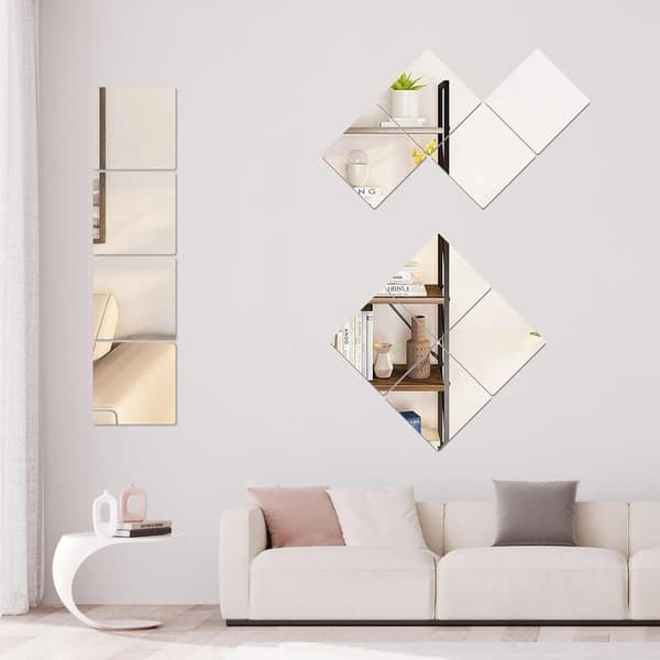 4-pack Self-Adhesive Mirror Tiles – Wall Mirror for Easy Installation