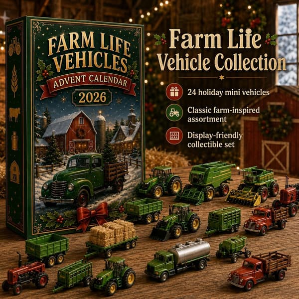 Advent Calendar 2026 Farm Vehicles – 24 2D Acrylics, Style 2 Style 2