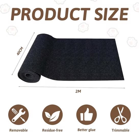 Self-Adhesive Scratch Pad for Cats - Wall and Sofa Protector, Sofa Scratch Pad, Cat Scratch Mat, Corner Khaki 40cmx200cm