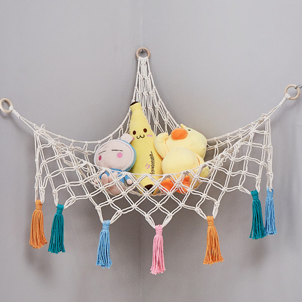 Boho Macramé Net/Hammock for Stuffed Animals - Hammocks, Storage Nets, Hanging Toy Organizer