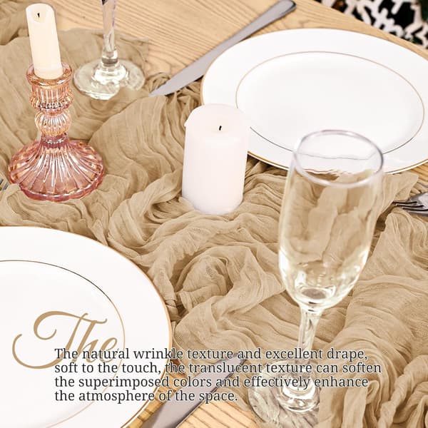 4-pack bordslöpare i muslin 43x274cm Champagne - Boho Rustik Bröllopsdekor Champagne