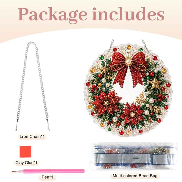 Jul 5D Diamantmaleri Sæt Stil3 - DIY Krystal Hængende Ornament Style 3