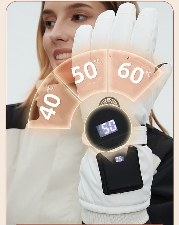 Rechargeable Heated Gloves - 1200mAh, Three Temperature Settings, Winter Gloves vit