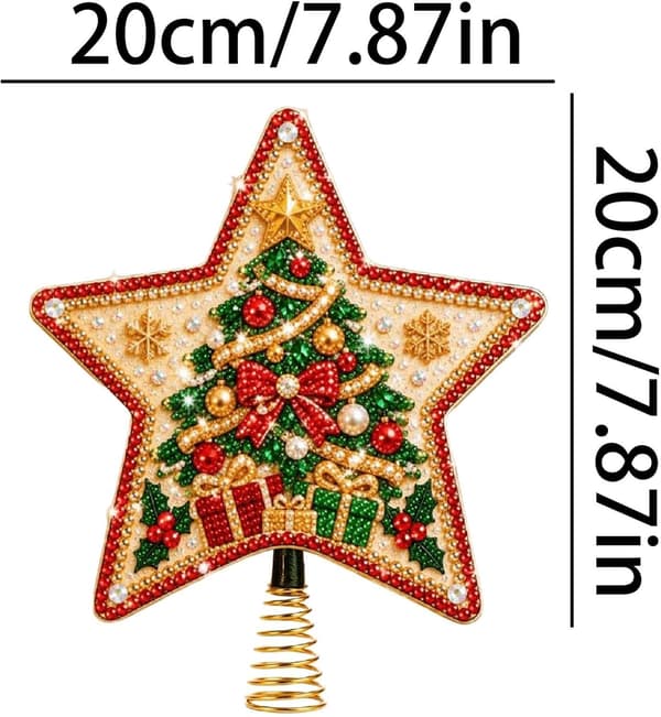 Julstjärna diamantmålning grantopp – DIY vuxna, julgran Style 4