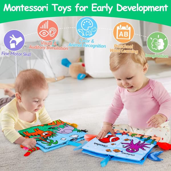 2-Pack Activity Toy – Fabric Book for Baby, Learning & Sensory Soft Book