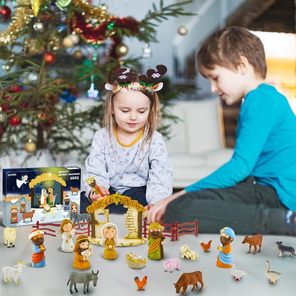 Adventskalender 2026 julkrubba – kristen julklapp för barn