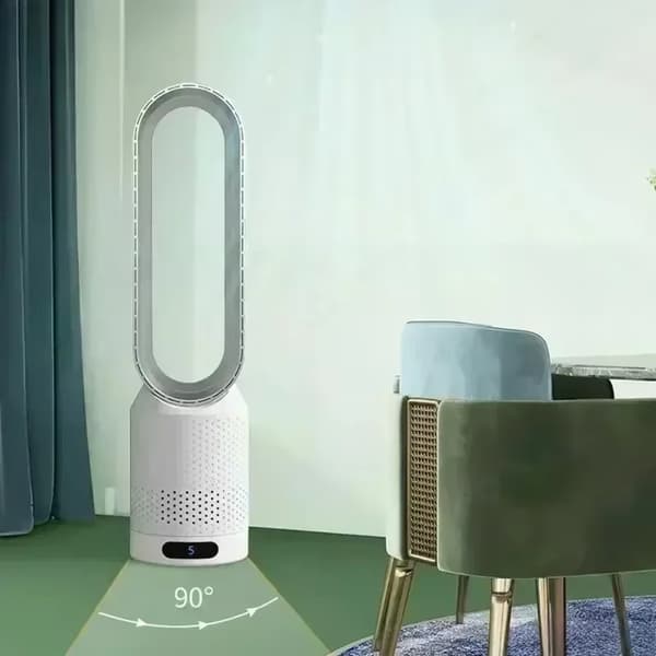 220V Bladeless Tårnventilator 20\" - Lydløs Luftrenser Cirkulator - Sølv Silver