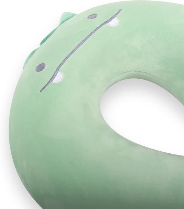 Resekudde i memoryskum för barn - Med sovmask söt för resor - Stil 5 Green E