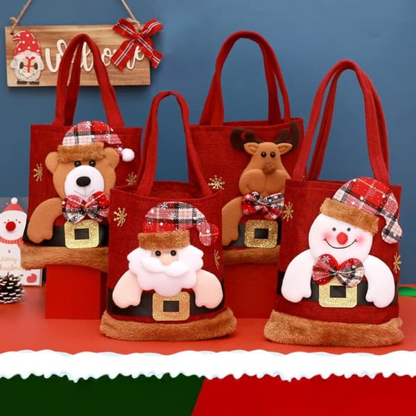 3D julegavepose 20x35 cm 4-pak – genanvendelig gavepose Style 5