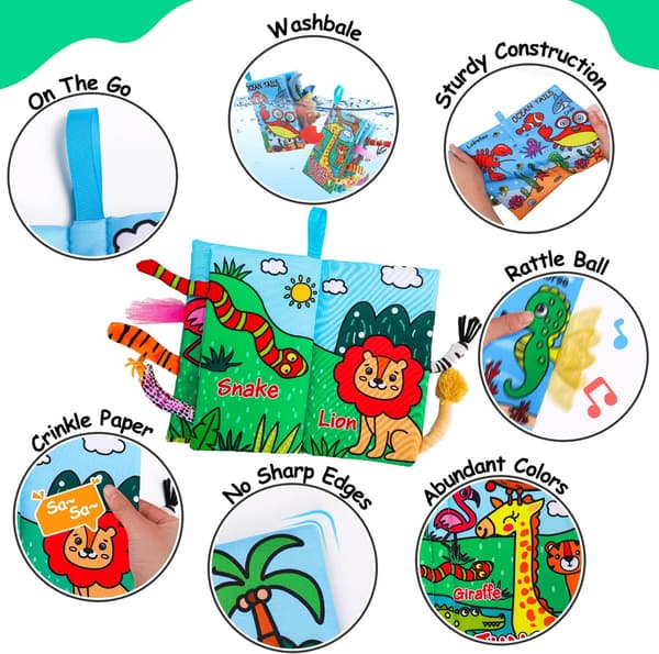 2-Pack Activity Toy – Fabric Book for Baby, Learning & Sensory Soft Book