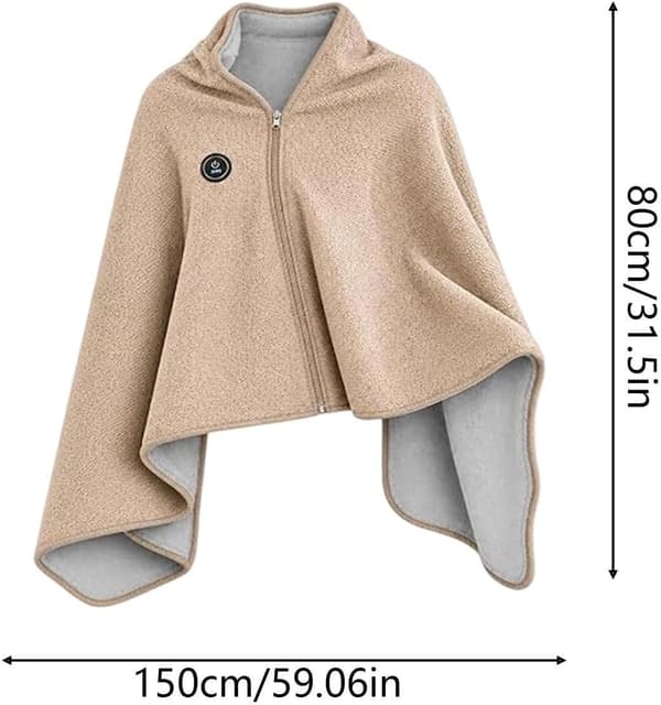 USB-värmesjal plysch 150x80cm – värmefilt, blå Style-2