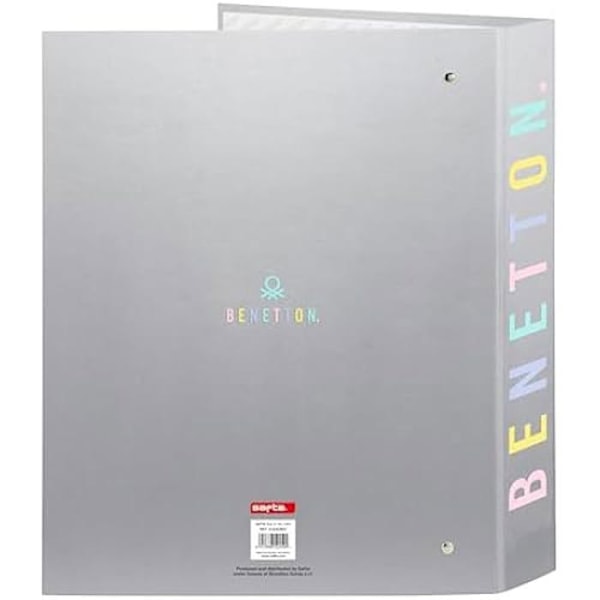 Benetton Silver 4-rings ringbind, ideel til børn i forskellige aldre, behagelig og alsidig, kvalitet og modstand, 27 x Pengar