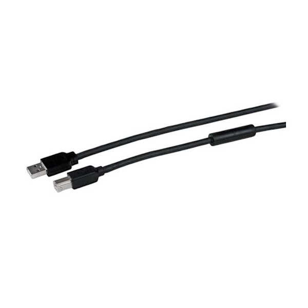 STARTECH.COM Aktivt USB A til B kabel - USB A-B printerkabel - M/M - 1x USB A han, 1x USB B han - 15 m - Sort