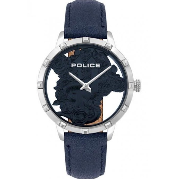 Kvinnoarmband - Police - PL16041MS.03 - Läder - Silverfärgad - Vattentålighet 5 ATM Silver, Blå