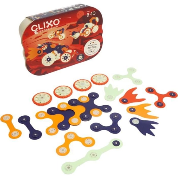 Magnetskonstruktion - GIPSY TOYS - MARS ROVERS - 30 dele - Lyser op i mørket - Fra 6 år Flerfärgad
