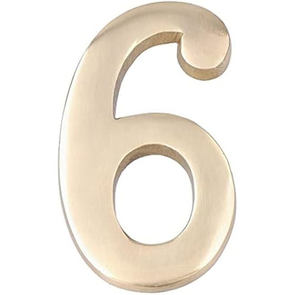 Nummer 6 polerad mässing 10 cm osynlig fäste