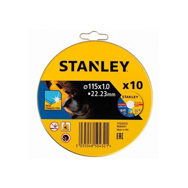 Sæt med 10 skæreskiver i rustfrit stål STANLEY STA38252-XJ (Ø 115 mm)