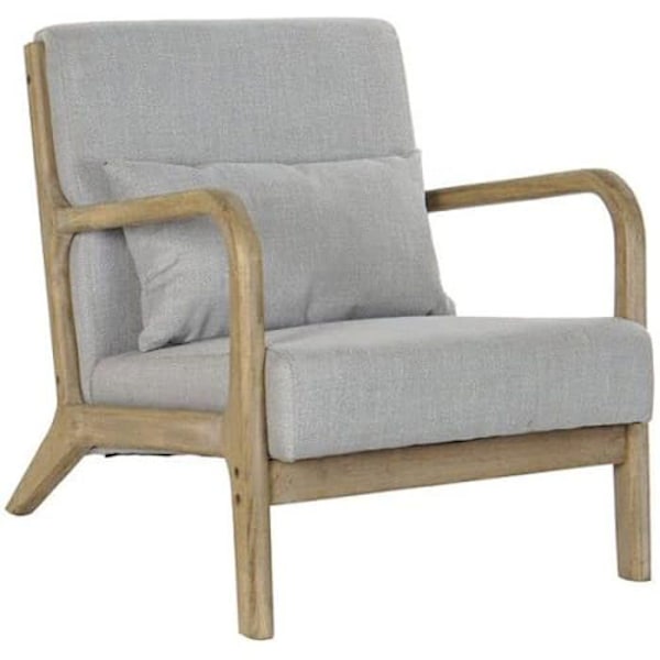 Fåtölj - DKD HEMINNREDNING - Standard - Grå - Polyester - Gummiträ - 1 sits Grå