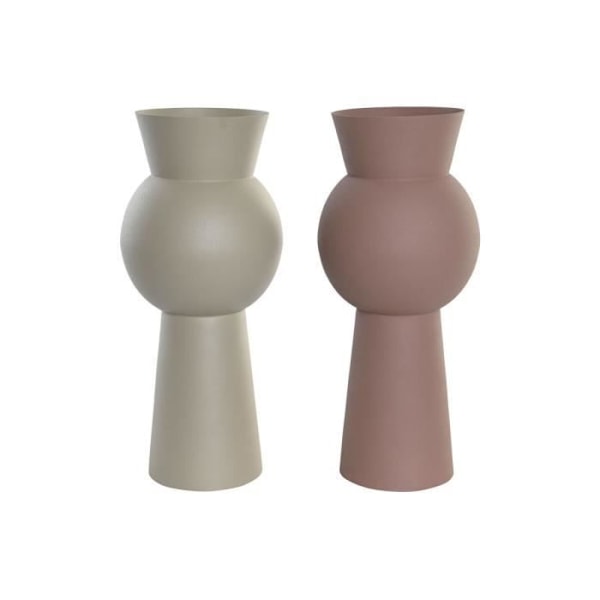 vase 17 x 17 x 40,5 cm jern pink beige (2 enheder)