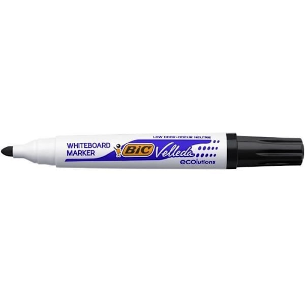 BIC® - Velleda® slettebar markørboks BIC® Velleda® 1701 ECOlutions® x 12 - Sort blæk Svart