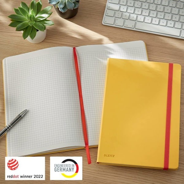 Leitz Notebook - 44820019 - Komplet 44710025 Notebook 80 ark A4 Quadrille Rød